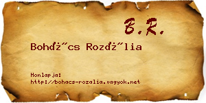 Bohács Rozália névjegykártya